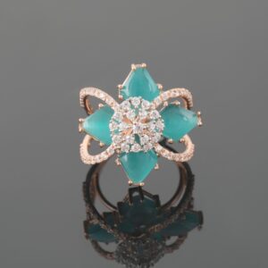 18kt designer diamond unique colour stone rings