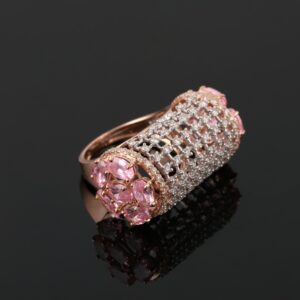 18kt designer diamond colour stone rings