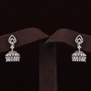 18kt jumka diamond earrings