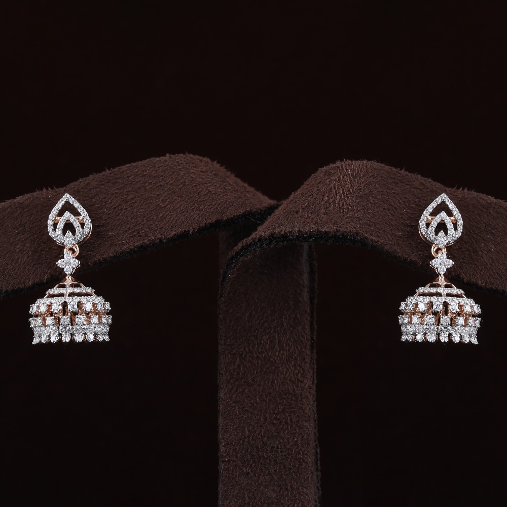 18kt jumka diamond earrings