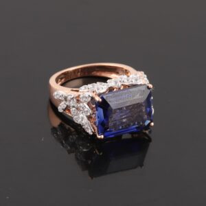 18kt real emerald diamond rings