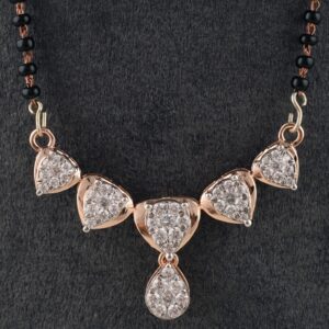 18kt pan shape diamond mangalsutra