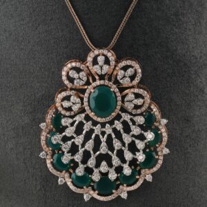 18K Gold Dazzling Diamond Pendant