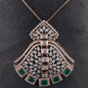 18K Gold Delicate Diamond Pendant