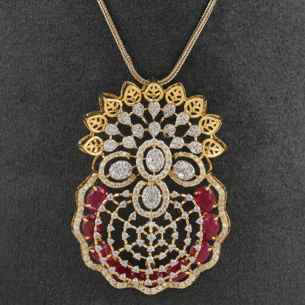 18K Gold Work Wear Diamond Pendant