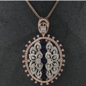 18K Gold Plain Diamond Pendant
