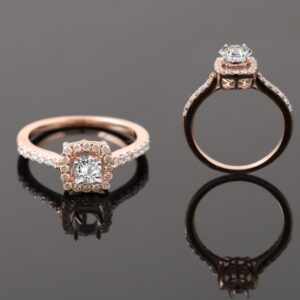 18k gold modern diamond ring