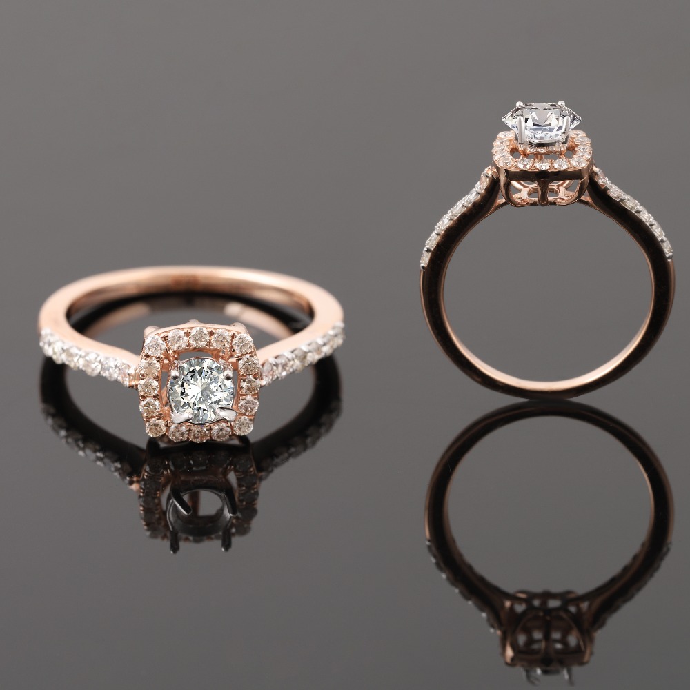 18k gold modern diamond ring