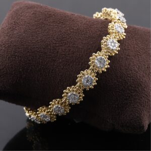 18K Gold Plain Diamond Bracelet