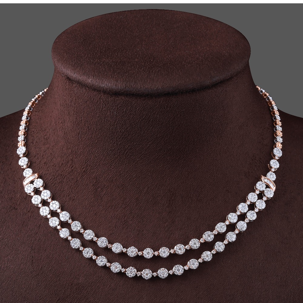 18KT Gold Modern Diamond Necklace