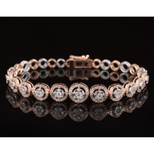 18kt rose gold designer diamond bracelet