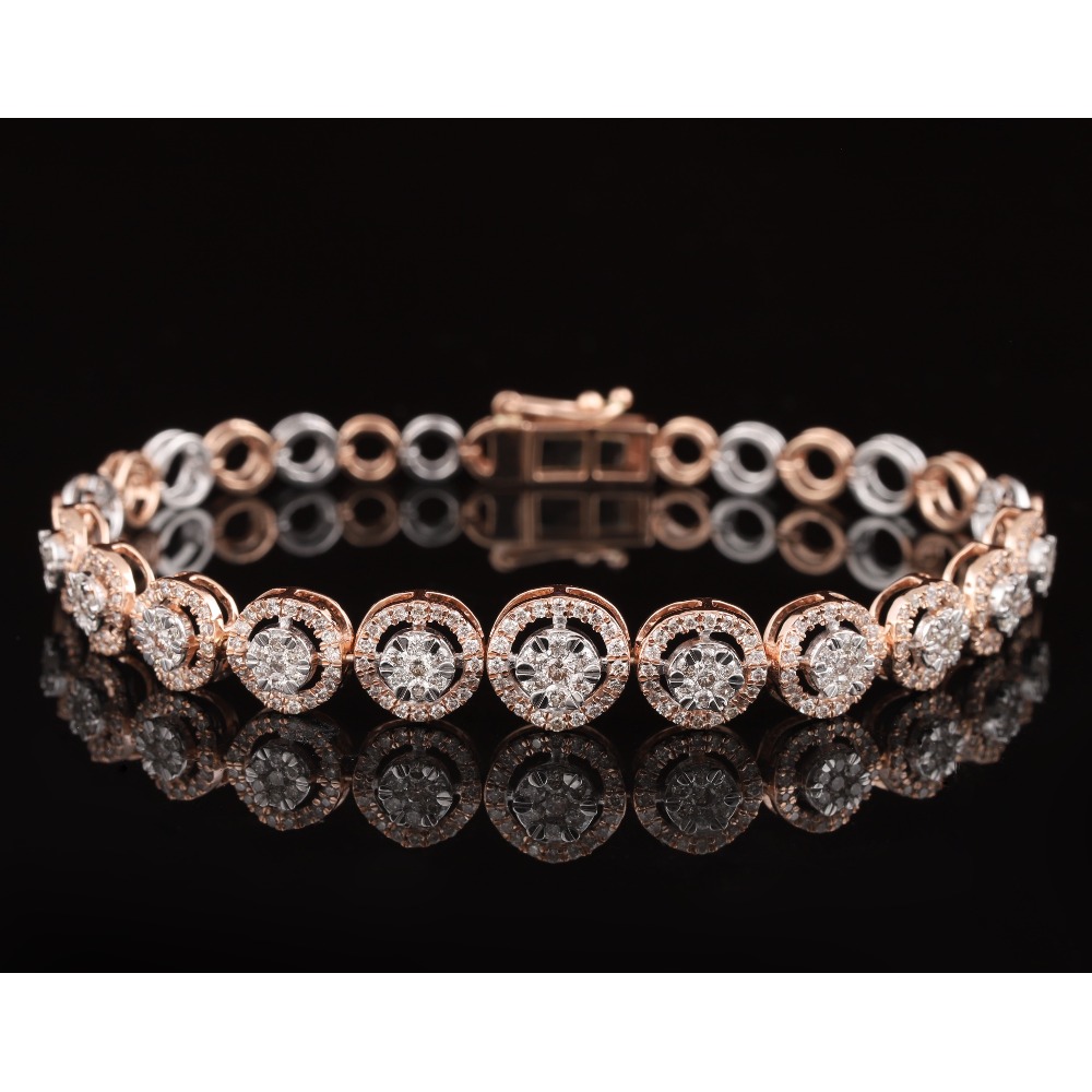 18kt rose gold designer diamond bracelet