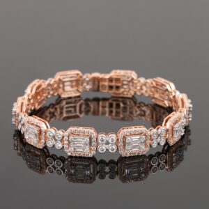 18kt rose gold designer diamond bracelet