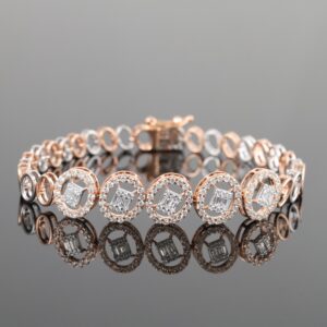 18kt round design diamond bracelet
