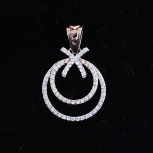 18kt designer diamond pendant set