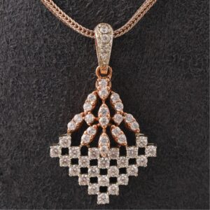 18KT Gold Classic Diamond Pendant Set