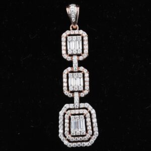 18KT Gold Handmade Diamond Pendant Set