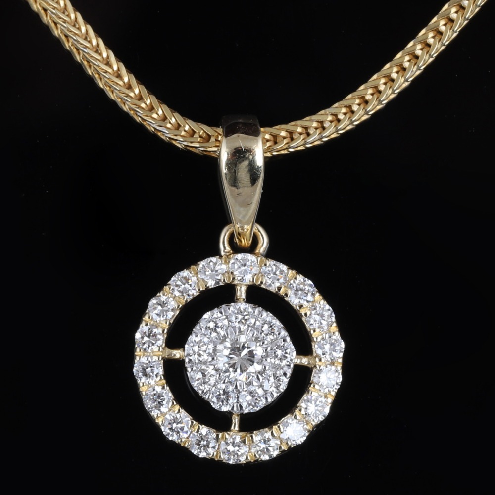 18KT Gold Glam Diamond Pendant Set
