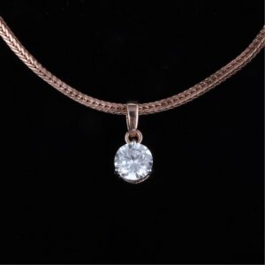 18KT Gold Dazzling Diamond Pendant Set