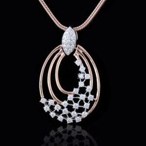 18KT Gold Dazzling Diamond Pendant Set