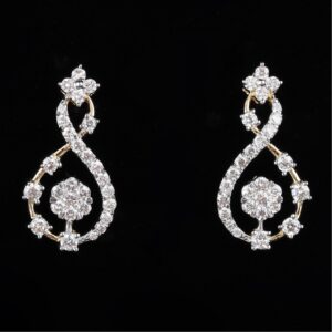 18kt designer diamond drops earrings