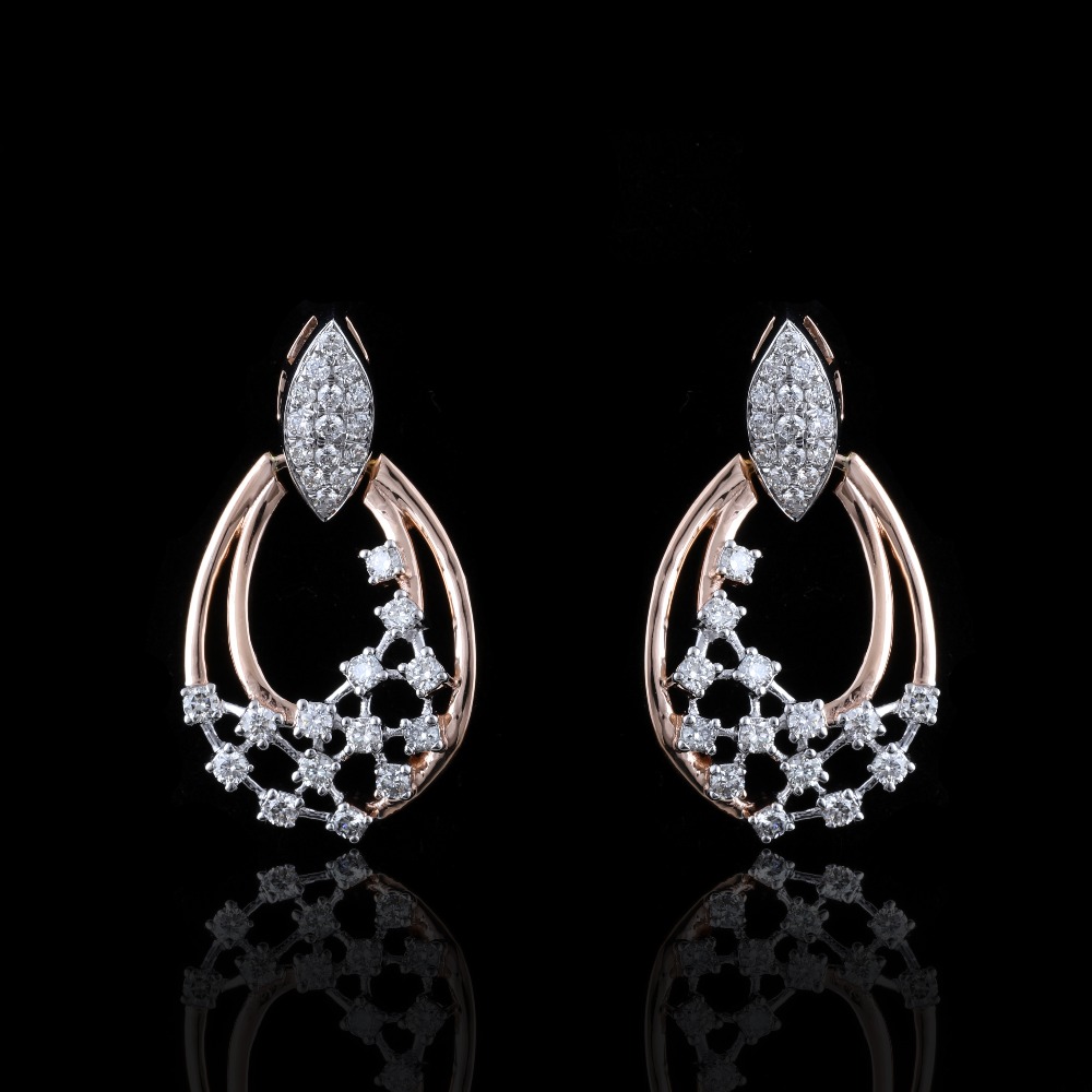 18kt designer diamond drops earrings