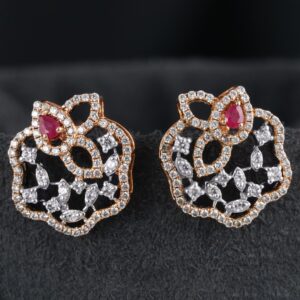 18kt designer diamond studs earrings