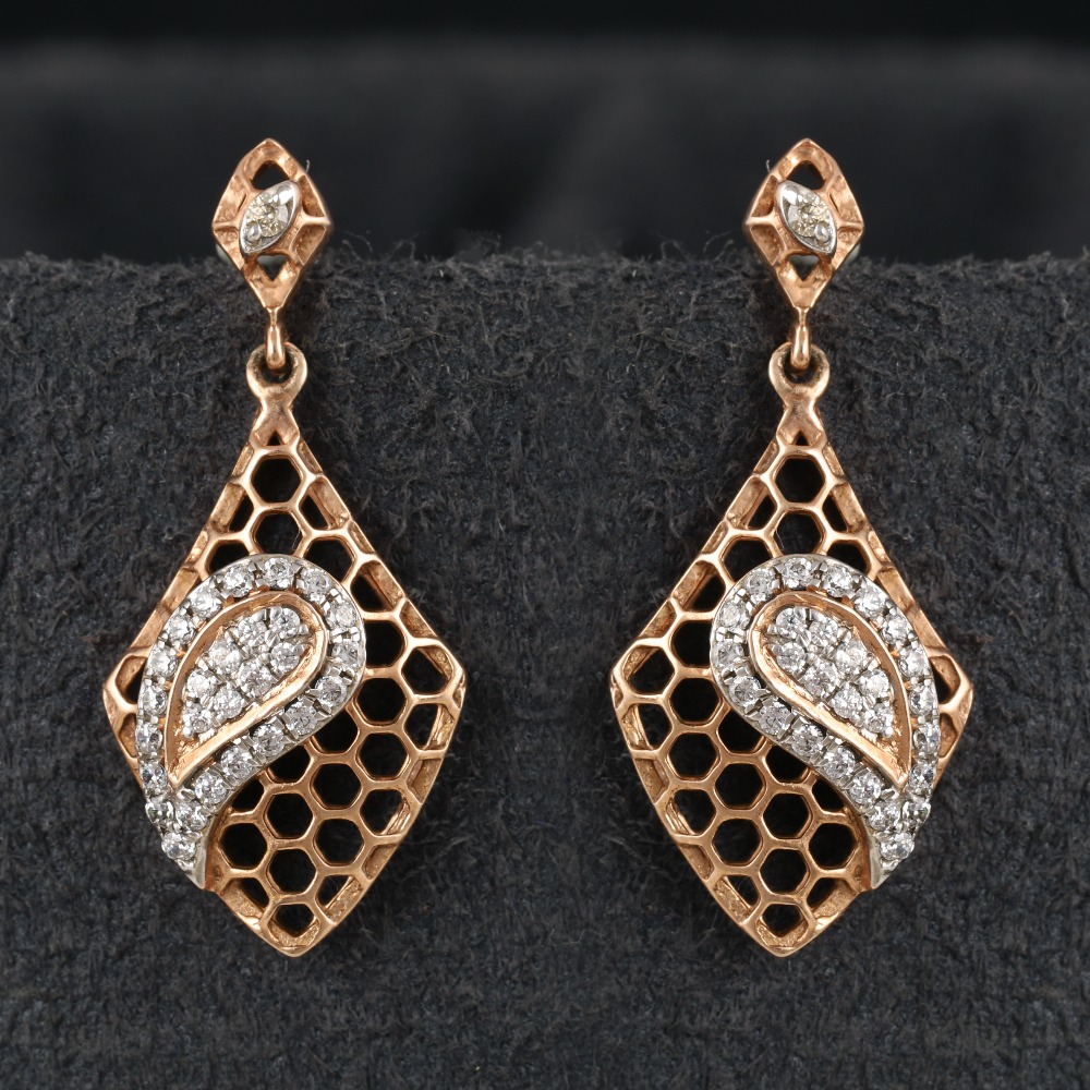 18kt designer diamond drops earrings