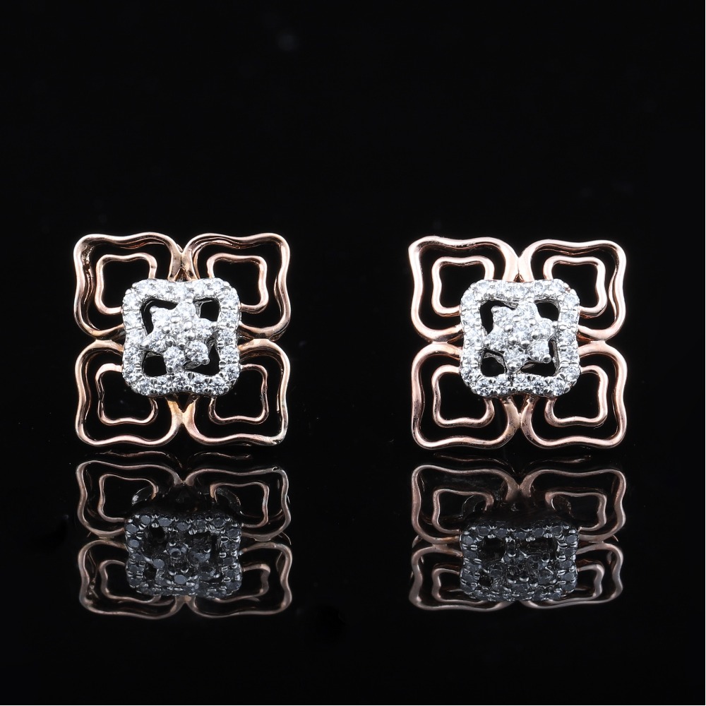 18kt designer diamond stud earrings