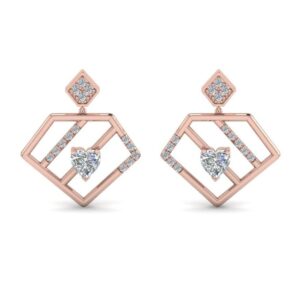 designer pentagon rose gold earring