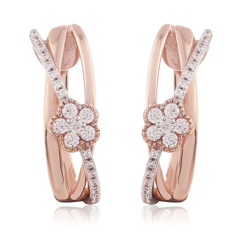 designer rose gold diamond earring
