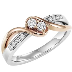 Two tone designer diamond ring