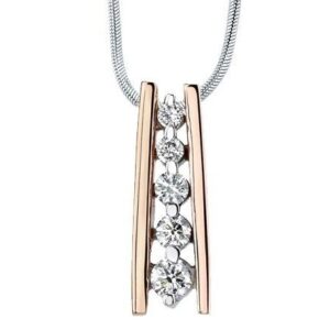 Delicate rose gold diamond pendant