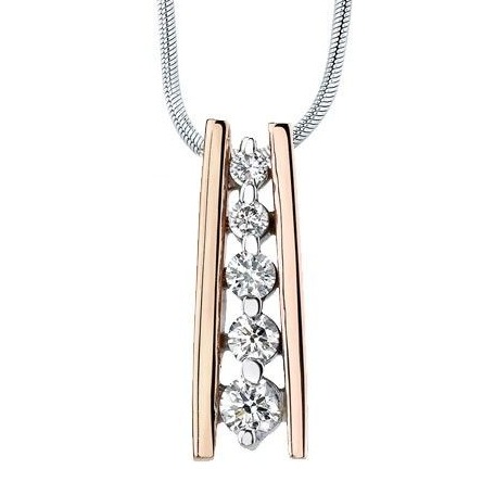 Delicate rose gold diamond pendant