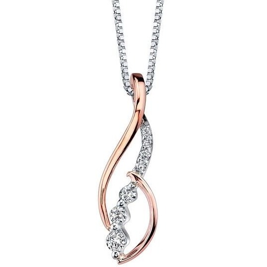 Delicate rose gold diamond pendant
