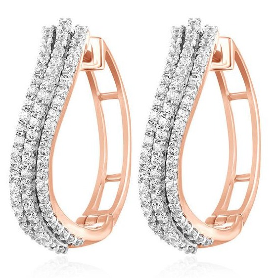 18kt real diamond rose gold bali