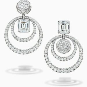 Designer white gold earring
