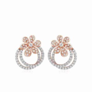 18KT Two Tone Rose Gold Earring