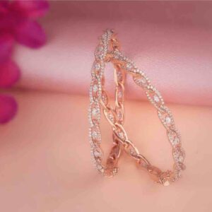 18KT Fancy Rose Gold Diamond Bangle