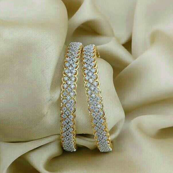 18KT Fancy Real Diamond Designer Bangle