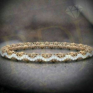 18KT Yellow Gold Fancy Design Diamond Bangle