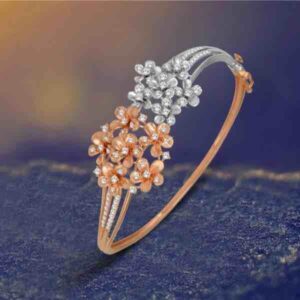 18KT Rose Gold Flower Design Diamond Bracelet