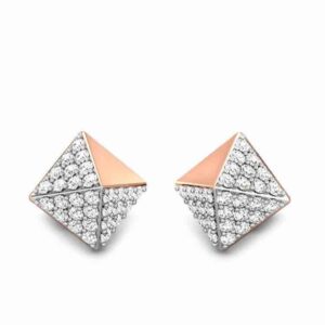 18KT Diamond Shape Rose Gold Earring