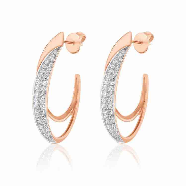 18KT Gold Designer Diamond Rose Earring