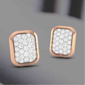 18KT Rose Gold Modern Designer Diamond Earring
