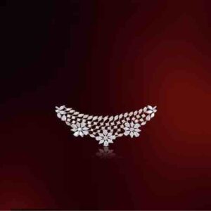 18KT Rose Gold Flower Design Real Diamond Mangalsutra Pendant