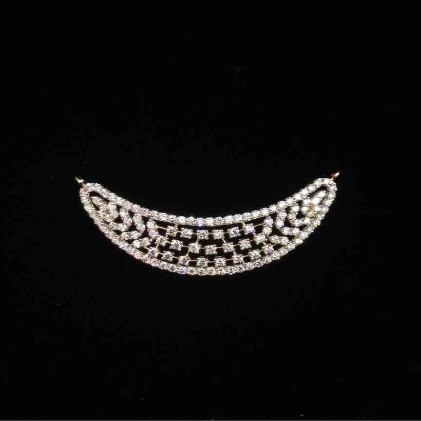 18KT Gold Antique Designer Real Diamond Mangalsutra Pendant