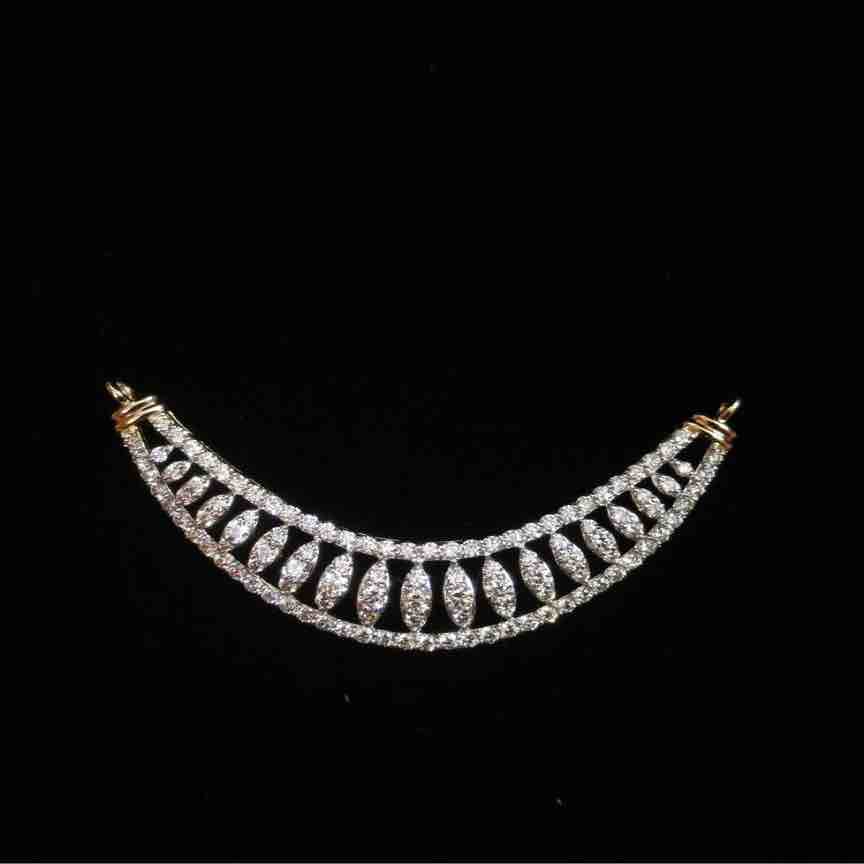 18kt rose gold attractive real diamond mangalsutra pendant