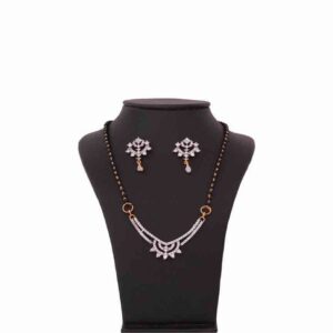 18KT Rose Gold Designer Diamond Mangalsutra
