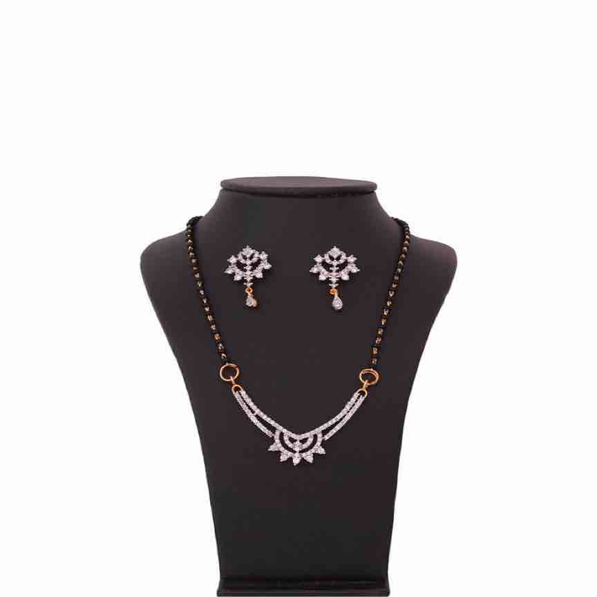 18KT Rose Gold Designer Diamond Mangalsutra